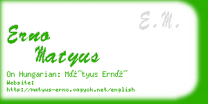 erno matyus business card